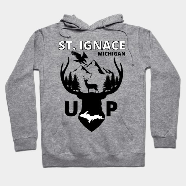 St. Ignace Michigan Upper Peninsula Hoodie by Energized Designs